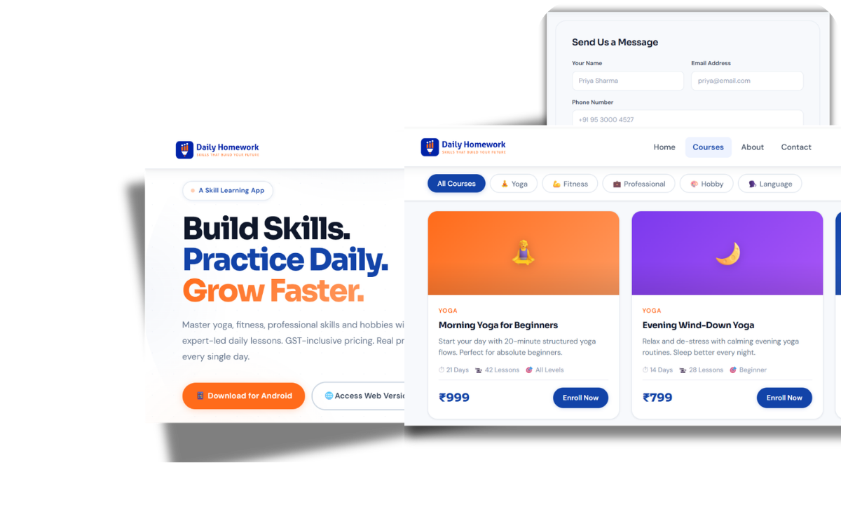 Daily Homework platform built by Telesy